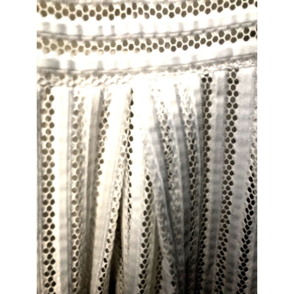 H&M White Knit Striped Lace V-Neck Lined Fit & Flare Dress Back Zipper Sz 6 - Picture 4 of 7